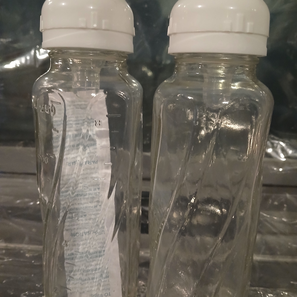 Clear Glass Bottle with White Cap - Unbranded